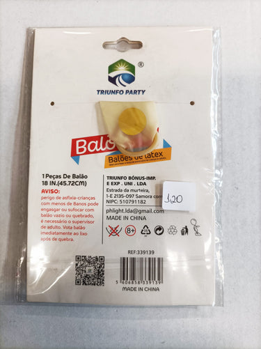 Balão com Confeti Dourado - 1 pc